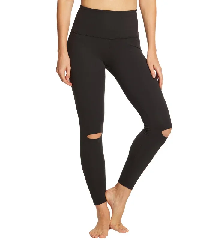 Beyond Yoga Got To Slit High Waisted 7/8 Yoga Leggings Jet Black