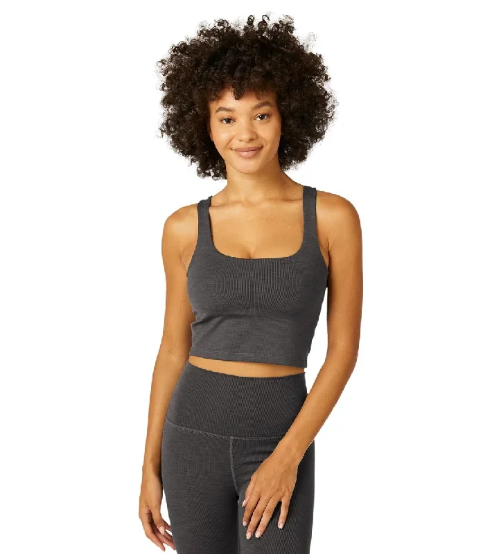 Beyond Yoga Keep It Simple Heather Rib Cropped Tank