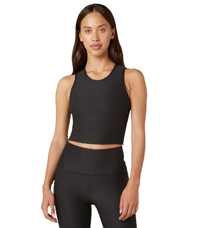 Beyond Yoga Quilted Cropped Tank Jet Black Quilted