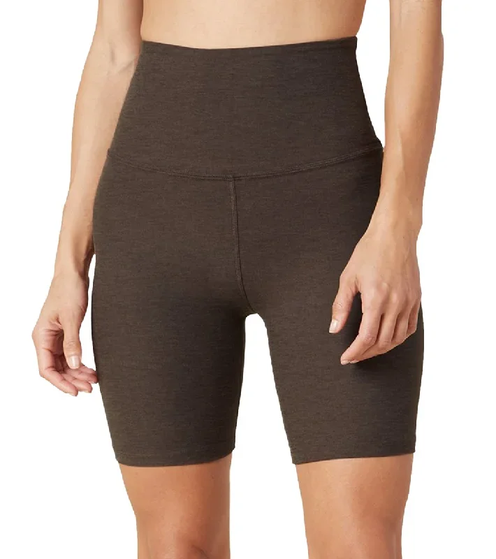 Beyond Yoga Spacedye High Waisted Biker Yoga Shorts Chocolate Chip Espresso