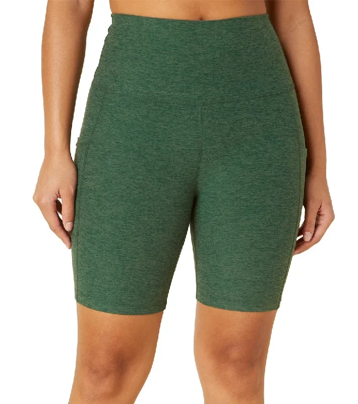 Beyond Yoga Spacedye Team Pockets High Waisted Biker Shorts Vetiver Green-Pine