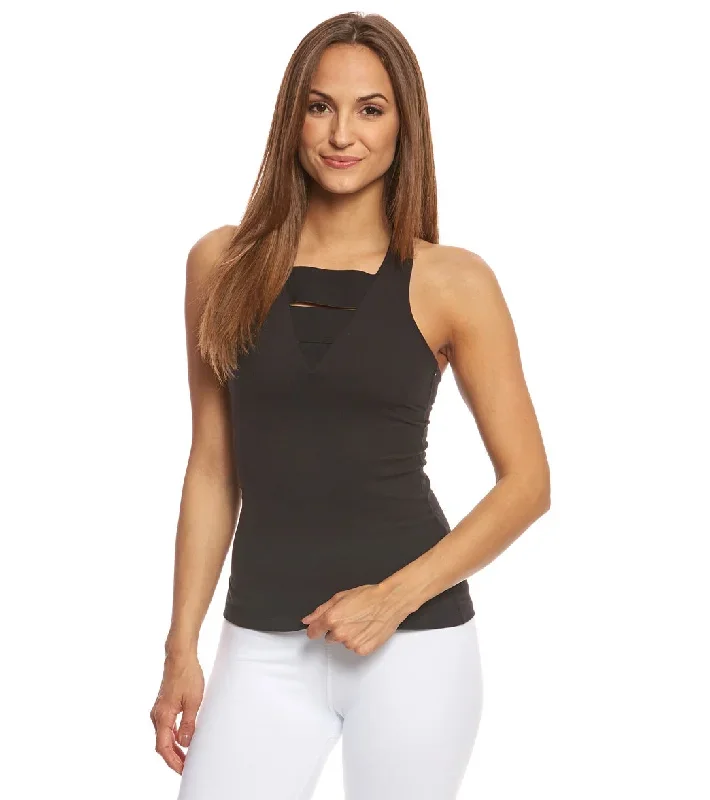 Beyond Yoga Wide Band Stacked Yoga Tank Top Jet Black