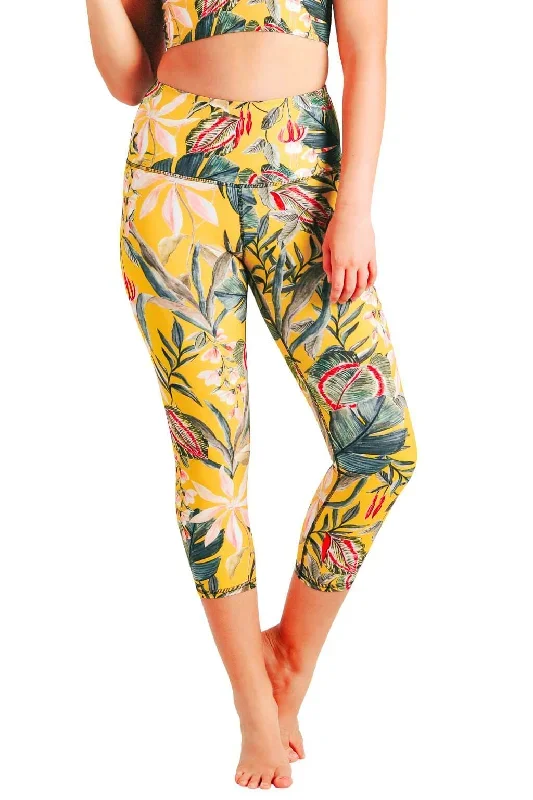 Curry Up Printed Yoga Crops