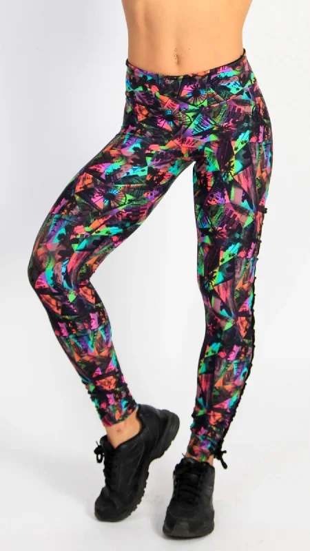 Final Sale! Equilibrium Activewear Printed Lace Up Legging L763 Santa Monica