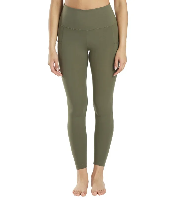 Everyday Yoga High Waisted Go-To Pocket 7/8 Leggings 25 Dark Olive