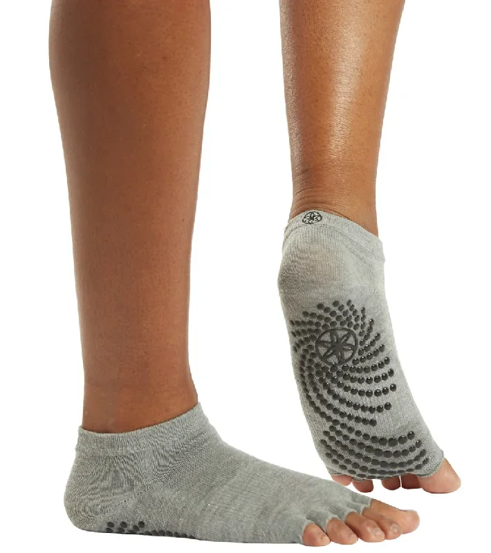 Gaiam Grippy Toeless Yoga Socks Heather Grey/Black