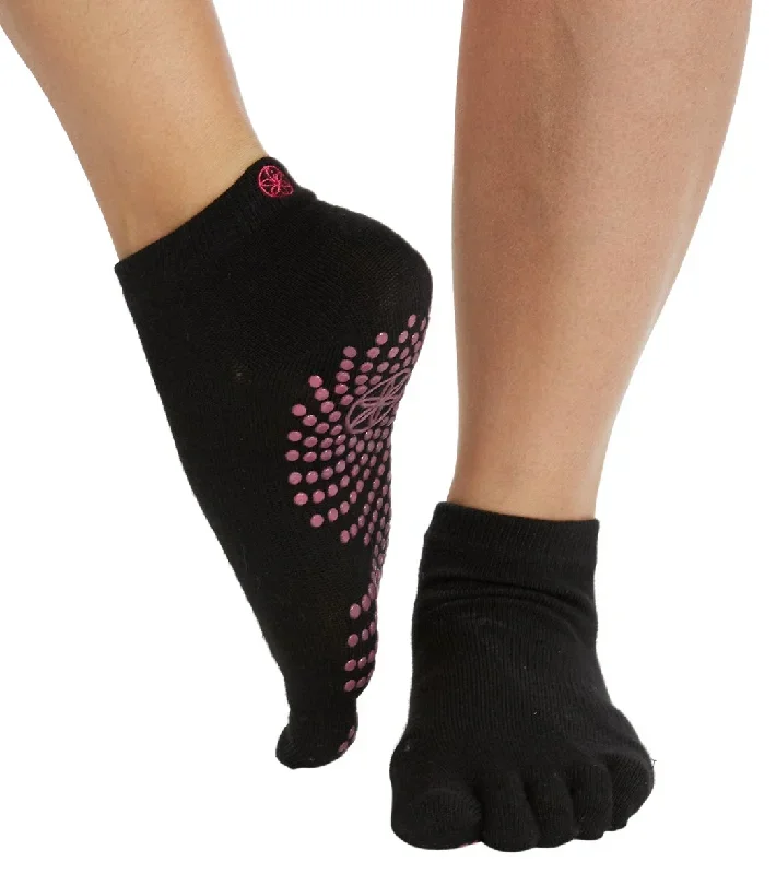 Gaiam No Slip Yoga Socks Black/Pink