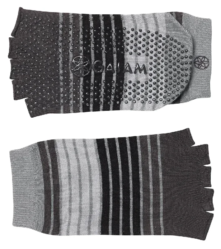 Gaiam Toeless Yoga Socks Grey/Black/Light Grey