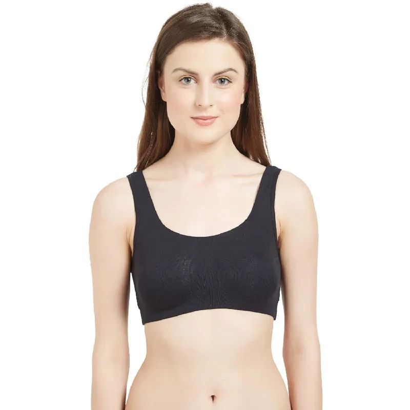 Non-Wired Non Padded Full Coverage Low Impact Slip on Sports Bra