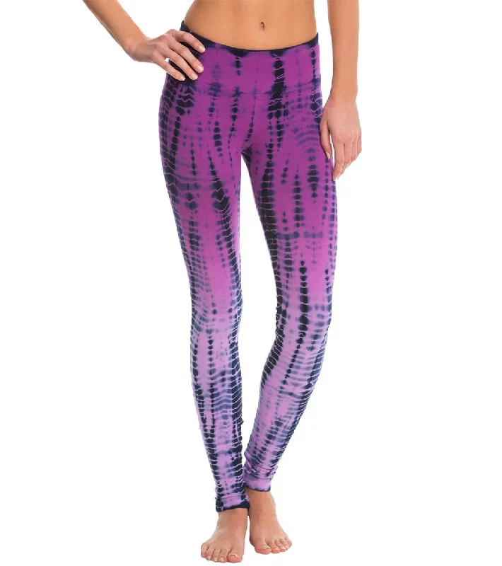 Hard Tail Flat Waist Cotton Ankle Yoga Leggings Berry/Navy Lizard