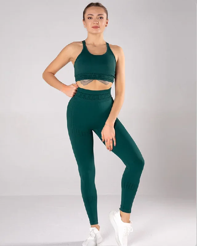 Hot Sale Solid Color Fitness Sports Yoga Two-piece Pants Sets S-L