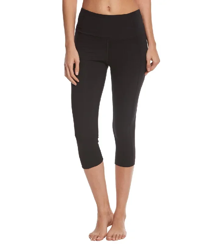 Marika Brooke High Rise Tummy Control Yoga Capris Black