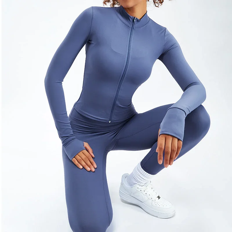 New Arrival Zipper Long Sleeve Yoga Set