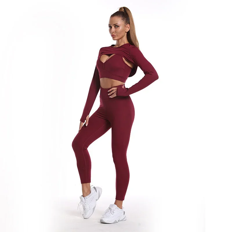 new-sports-underwear-high-waist-yoga-pants-lift-buttock-quick-dry-fitness-set