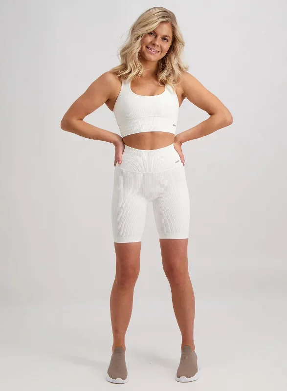 Off-White Ribbed Seamless Biker Shorts