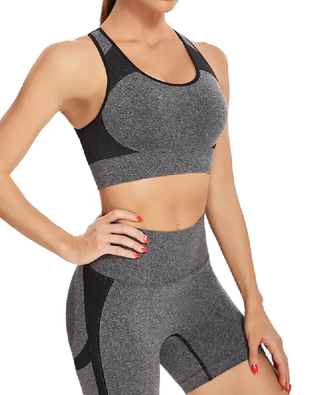 Open Back Gym Sporty Two Piece Yoga Set Active wear S-XL Shorts Sets