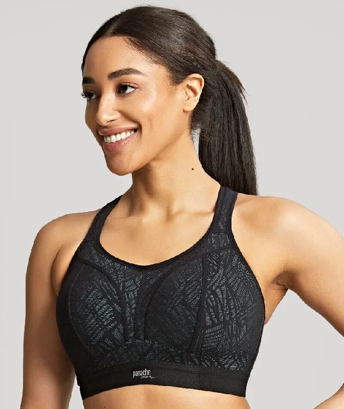 Panache Sport Wire-free Sports Bra - Black/Ice Blue