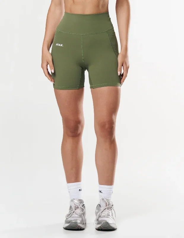 Phone Pocket Midi Bike Shorts NANDEX  - Khaki