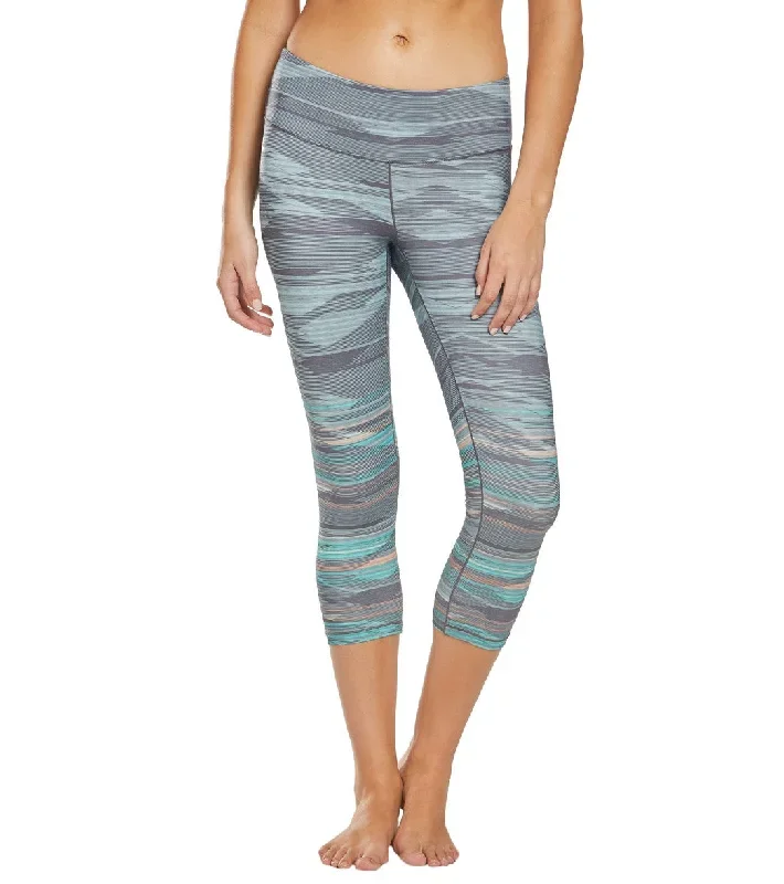 prAna Pillar Printed Yoga Capris Granite Sunrise