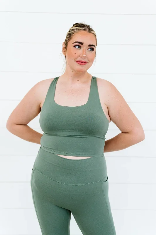 Serenity Long Line Tank | Willow Green