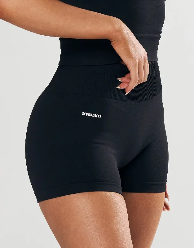 Seamless Mini Biker Shorts - Black