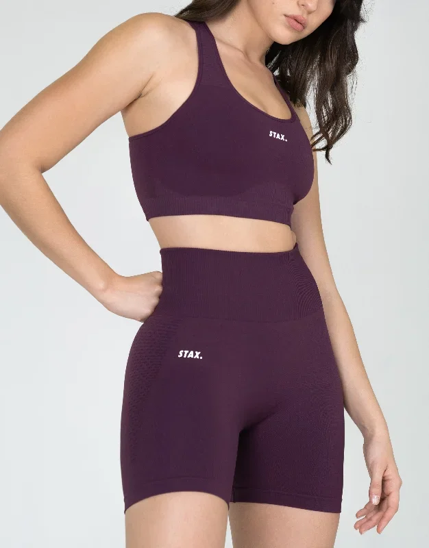 Premium Seamless V6 Midi Bike Shorts - Amarnth (Burgundy)