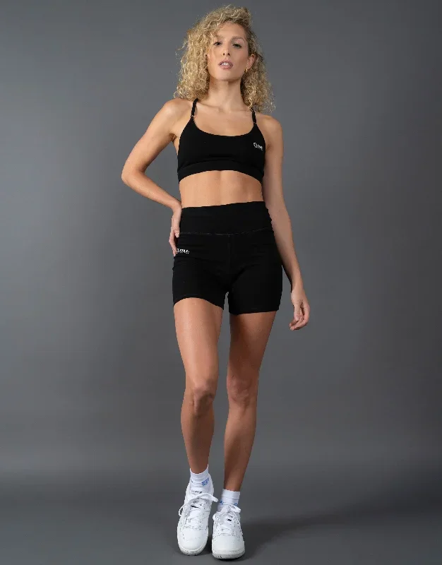 Run Club 2 Cotton Bike Shorts Midi - Black