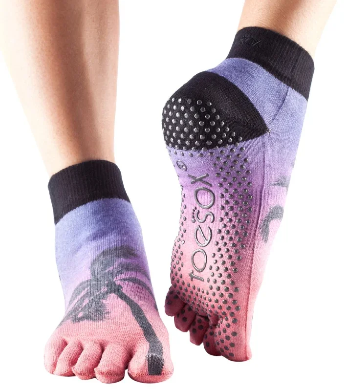 Toesox Ankle Length Full-Toe Yoga Grip Socks Isla