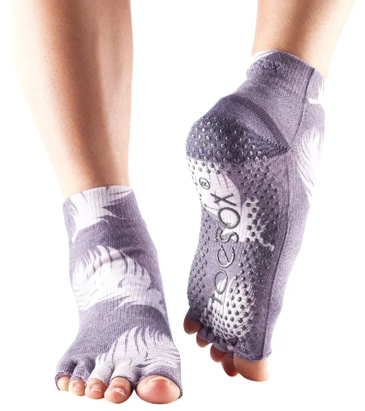 Toesox Ankle Length Half-Toe Yoga Grip Socks Nightshade