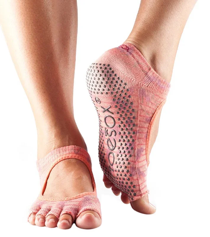 Toesox Bella Half-Toe Yoga Grip Socks Cherry Blossom