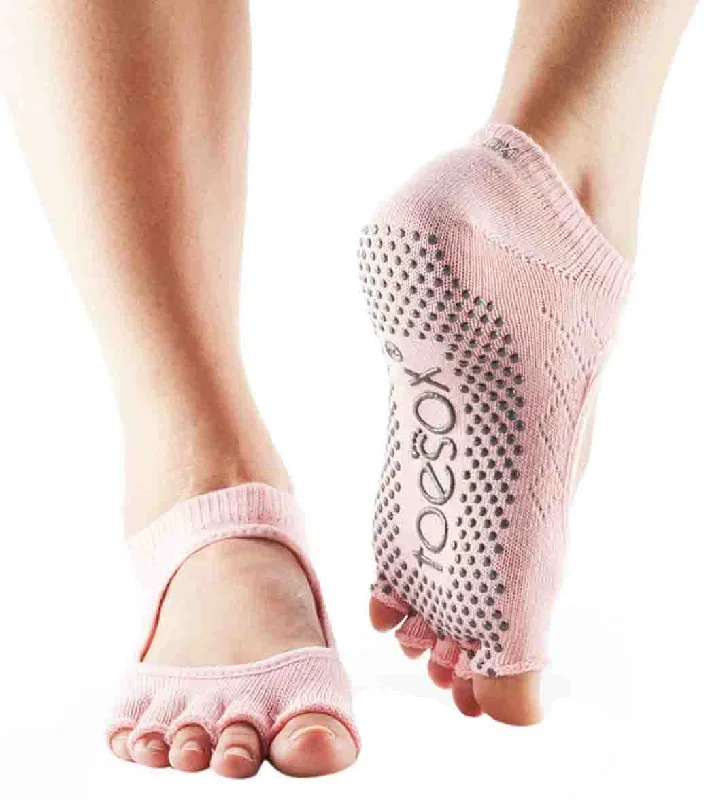 Toesox Bella Half-Toe Yoga Grip Socks Fishnet Kiss