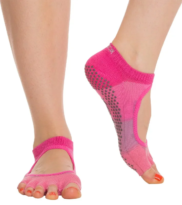 Toesox Bella Half-Toe Yoga Grip Socks Love Fest