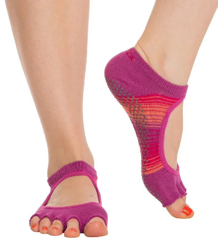 Toesox Bella Half-Toe Yoga Grip Socks Razzle Dazzle