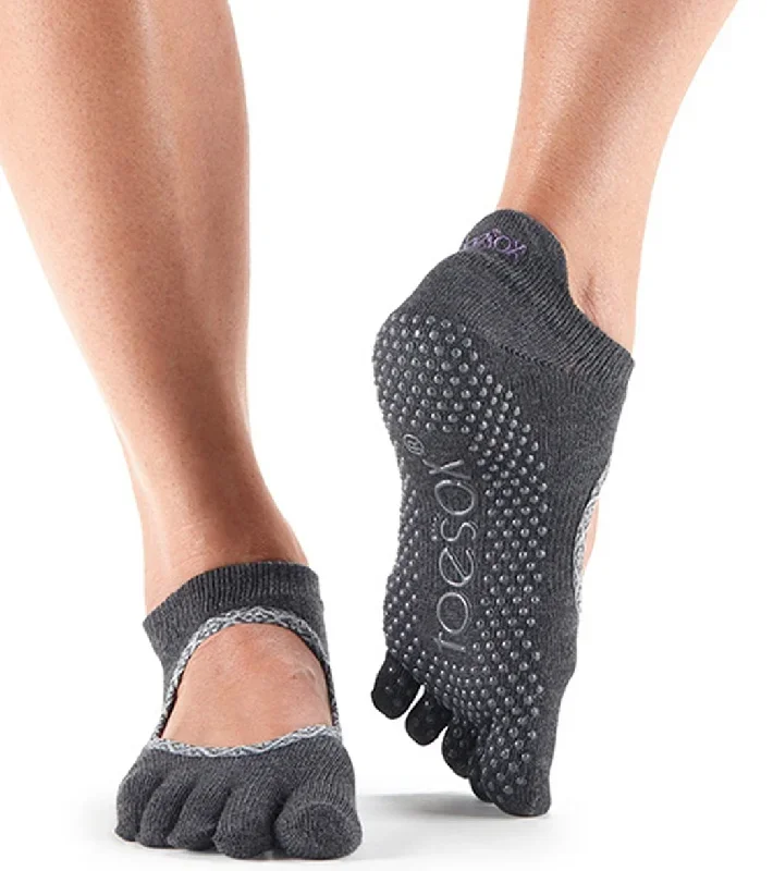 Toesox Bellarina Full-Toe Yoga Grip Socks Carbon Batik