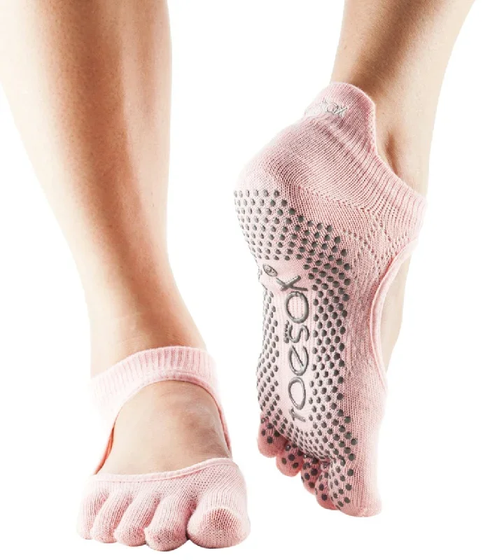 Toesox Bellarina Full-Toe Yoga Grip Socks Fishnet Kiss