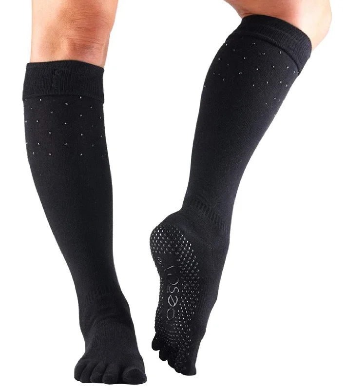 Toesox Knee High Scrunch Full-Toe Yoga Grip Socks Nightlife