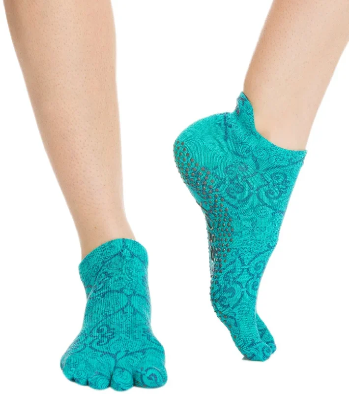 Toesox Low Rise Full-Toe Yoga Grip Socks Mosaic