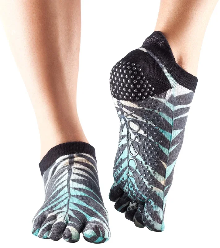 Toesox Low Rise Full-Toe Yoga Grip Socks Tropic