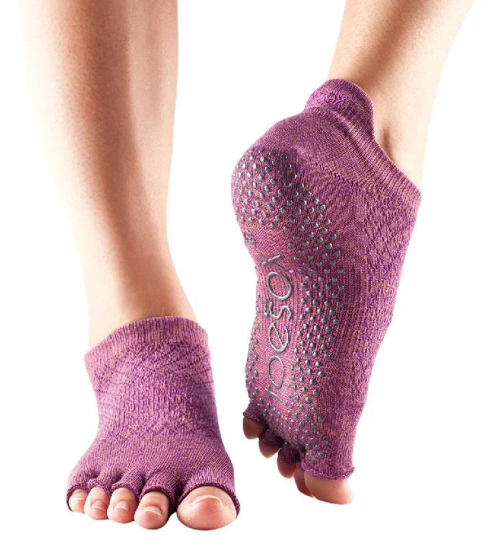 Toesox Low Rise Half-Toe Yoga Grip Socks Fishnet Luscious