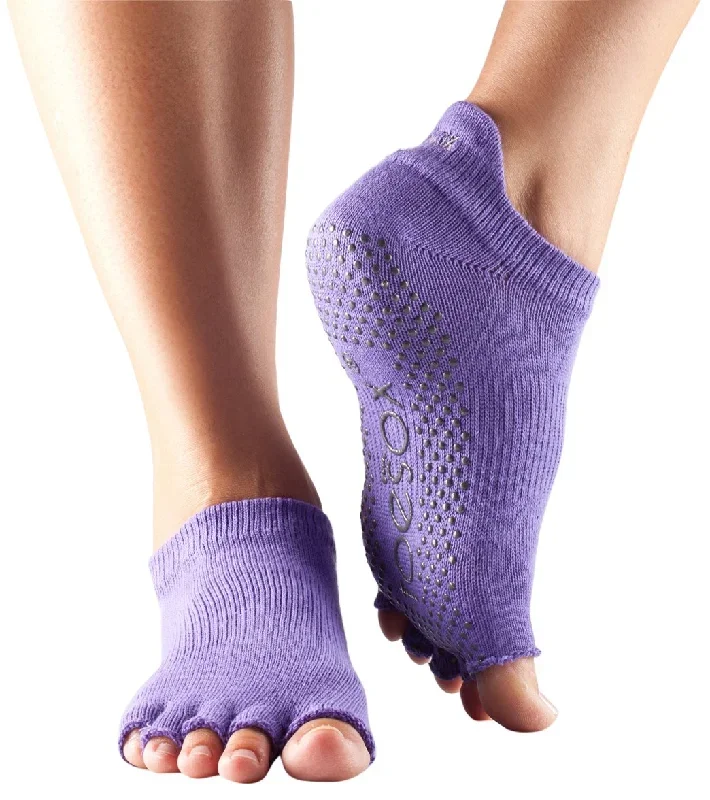 Toesox Low Rise Half-Toe Yoga Grip Socks Light Purple