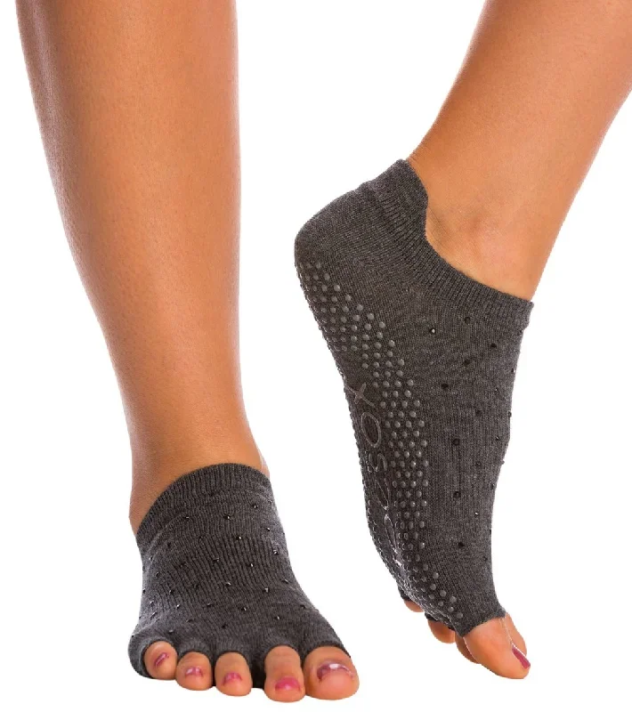 Toesox Low Rise Half-Toe Yoga Grip Socks Sultry