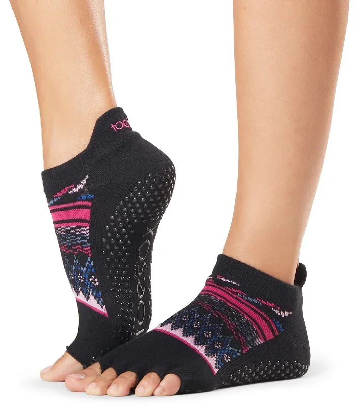 Toesox Low Rise Half-Toe Yoga Grip Socks Woodstock