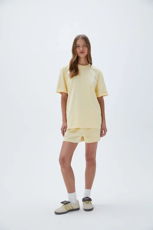 Vacation Short Sleeve Oversized T-Shirt - Butter Yellow