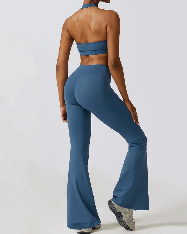 Green 3 Bra Flared Pants